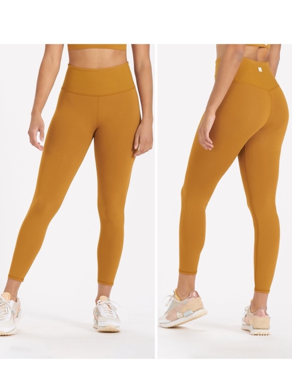 Vuori Rib Studio Legging Performance Legging Dark Golden Size S Athleisure Gym